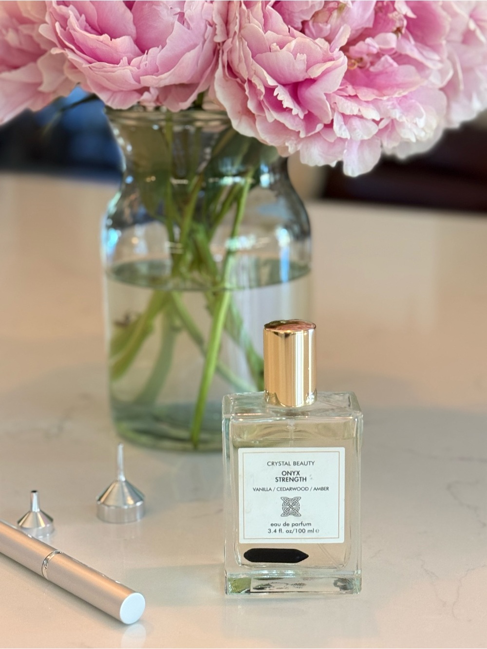 Crystal Beauty “Onyx Strength” Eau de Parfum —with Genuine Onyx